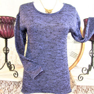 NO BOUNDARIES knitted/Lace  Sweater top Purple M